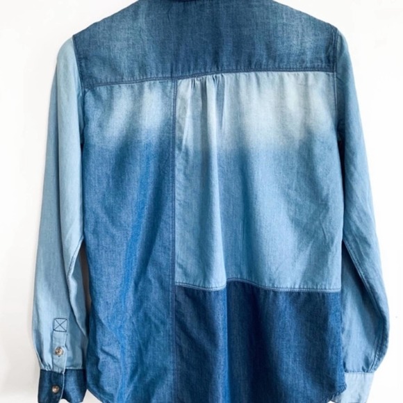 Pilcro & The Letterpress Denim Patchwork Button Up Top - Picture 6 of 10